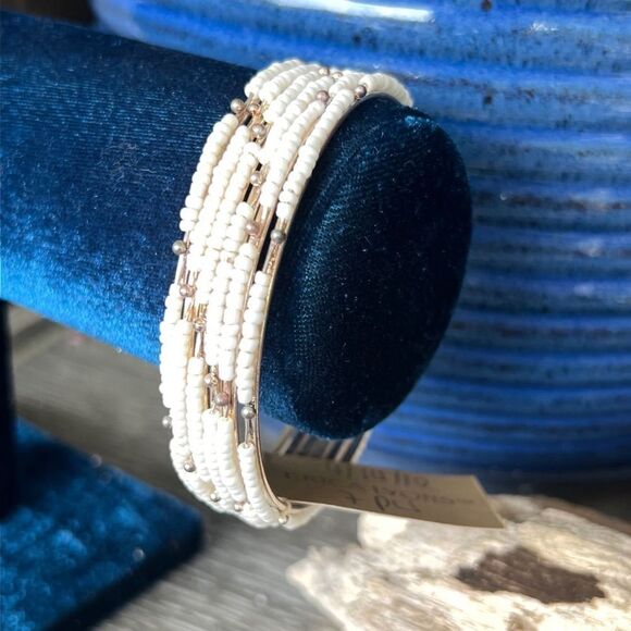 White Seed Bead Stacking Erica Lyons Fashion Bracelet $16ea / 3 for $25 - Picture 7 of 7